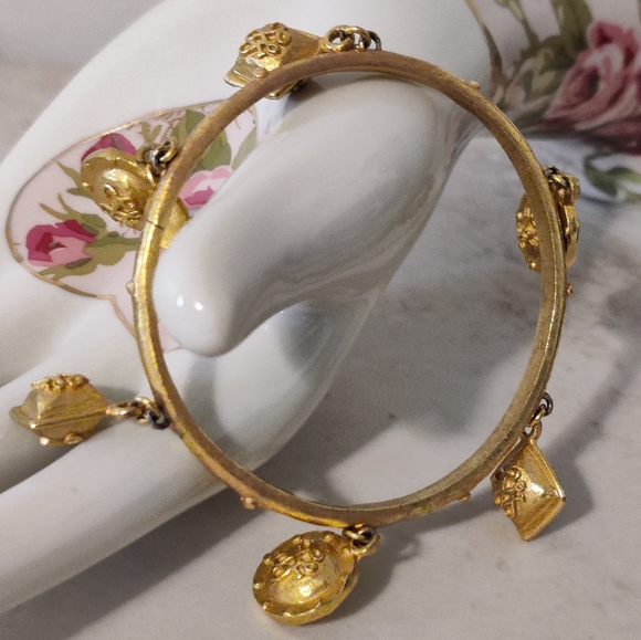 Vintage 80s Designer Ines de la Fressange Logo Charms Bracelet - Picture 8 of 16